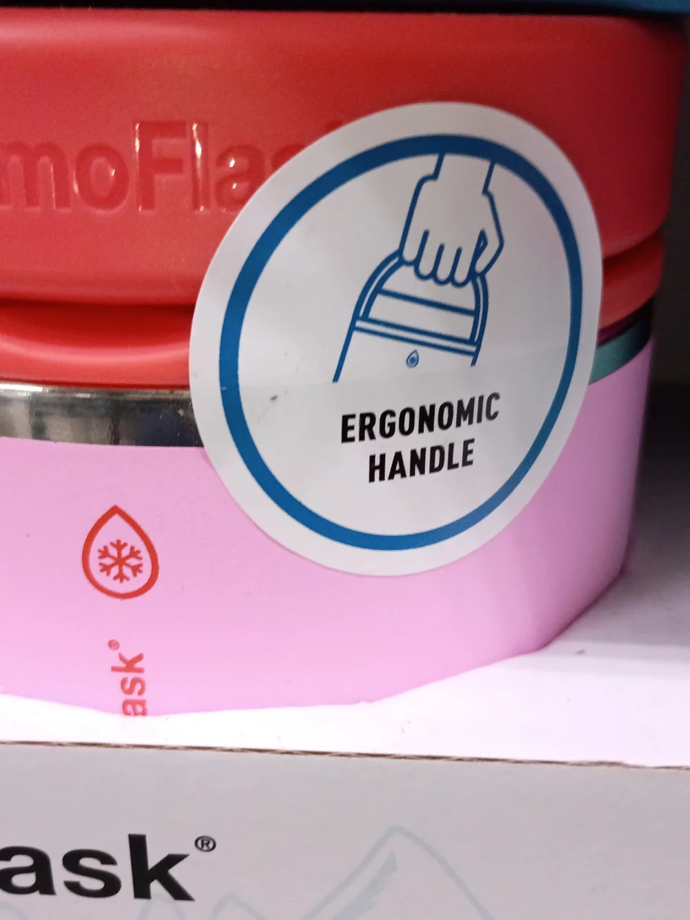 2 Pink and Coral Ergonomic Handle Lunch Container And Purple And Blue
